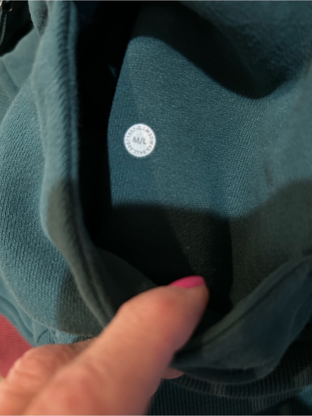 lululemon athletica women’s teal scuba sweatshirt M/L - Picture 3 of 3